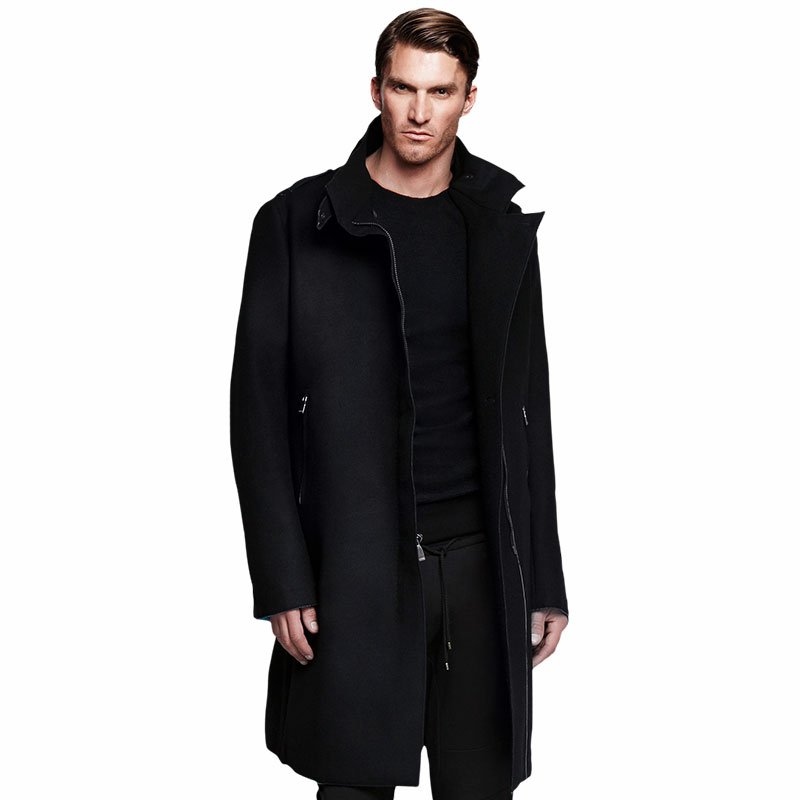 Black trench coat for men
